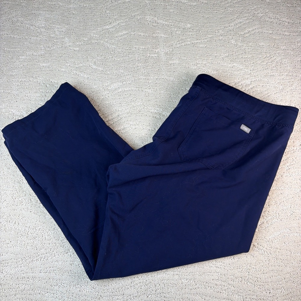 Women's FIGS Size 2XL/P Livingston High Rise Straight Scrub Pants Navy Blue